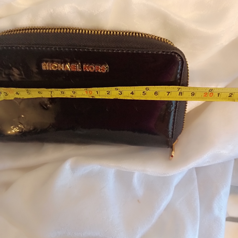Michael Kors Black Patent Wristlet Clutch with Gold Hardware - Picture 7 of 7